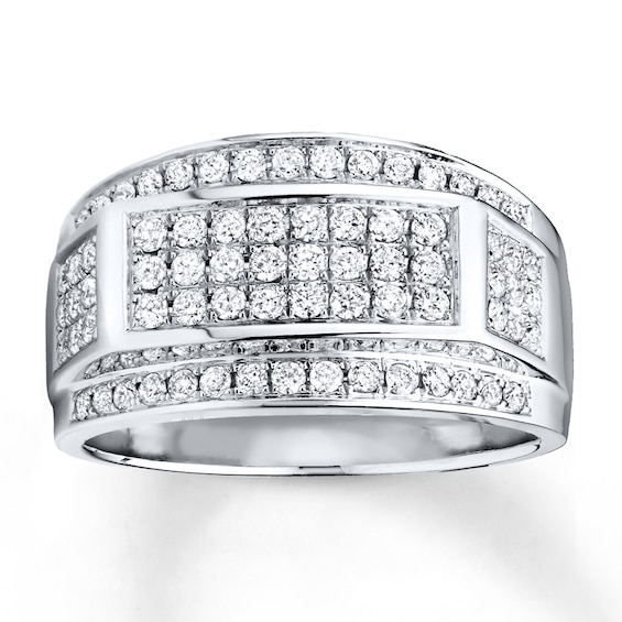 Previously Owned Men's Band 1/ ct tw Round-cut Diamonds 10K White Gold Size