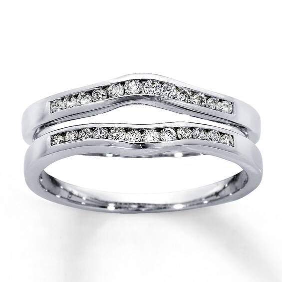 Previously Owned Diamond Enhancer Ring 1/4 ct tw Round-cut 14K White Gold Size 4