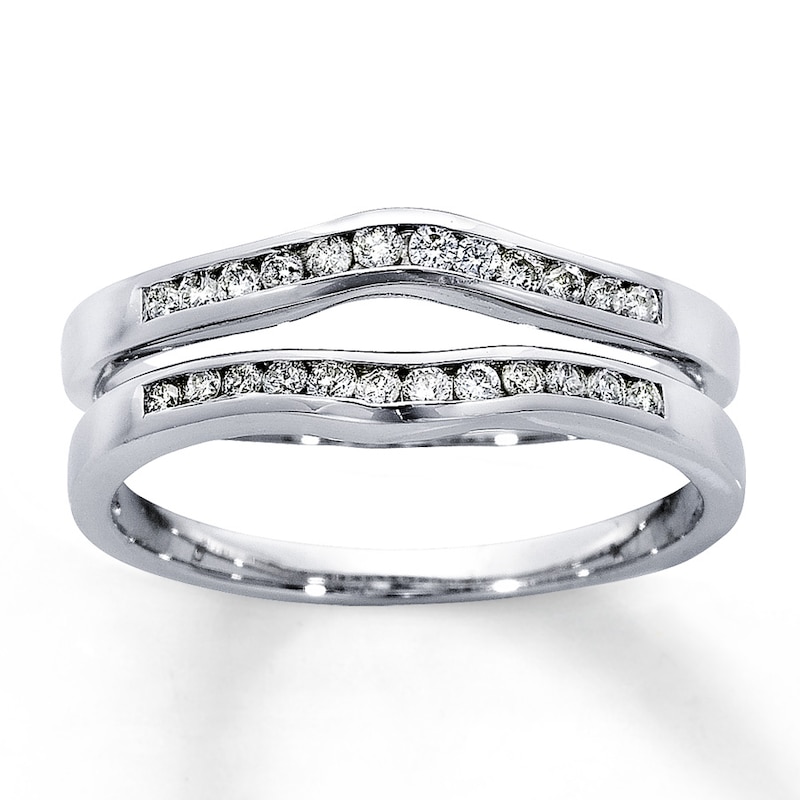 Main Image 1 of Previously Owned Diamond Enhancer Ring 1/4 ct tw Round-cut 14K White Gold - Size 4