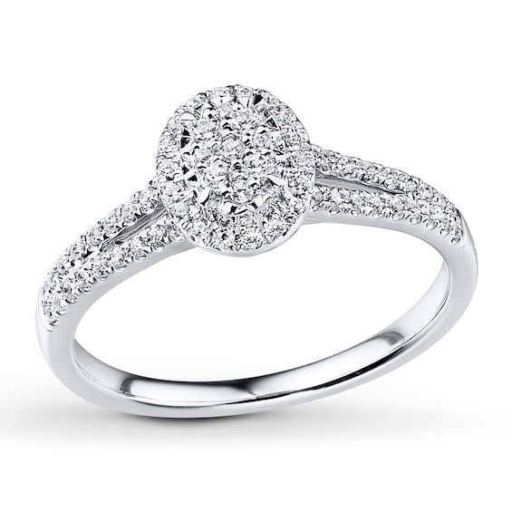 Previously Owned Diamond Ring 1/4 ct tw Round-cut 10K White Gold Size 9.75