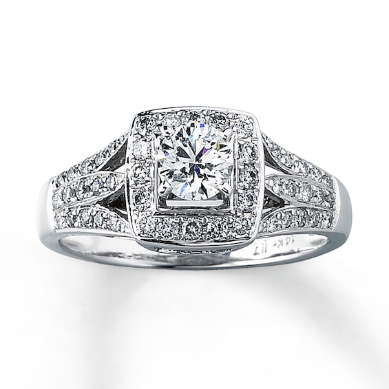 Previously Owned Diamond Engagement Ring 5/8 ct tw Round-cut 14K White Gold Size 10.5