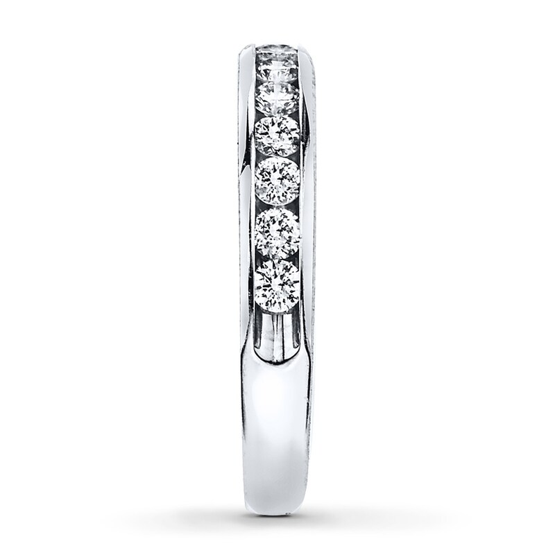 Main Image 3 of Previously Owned Diamond Anniversary Band 1/2 ct tw Round-cut 10K White Gold - Size 10.5