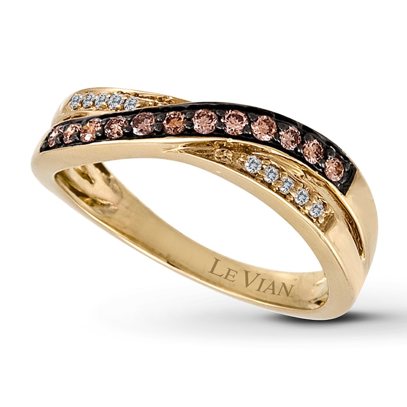 Previously Owned Le Vian Chocolate Diamonds 1/4 ct tw Round-cut Ring 14K Honey Gold - Size 2.25