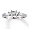 Previously Owned 3-Stone Diamond Engagement Ring 1/2 ct tw Princess-cut 14K White Gold