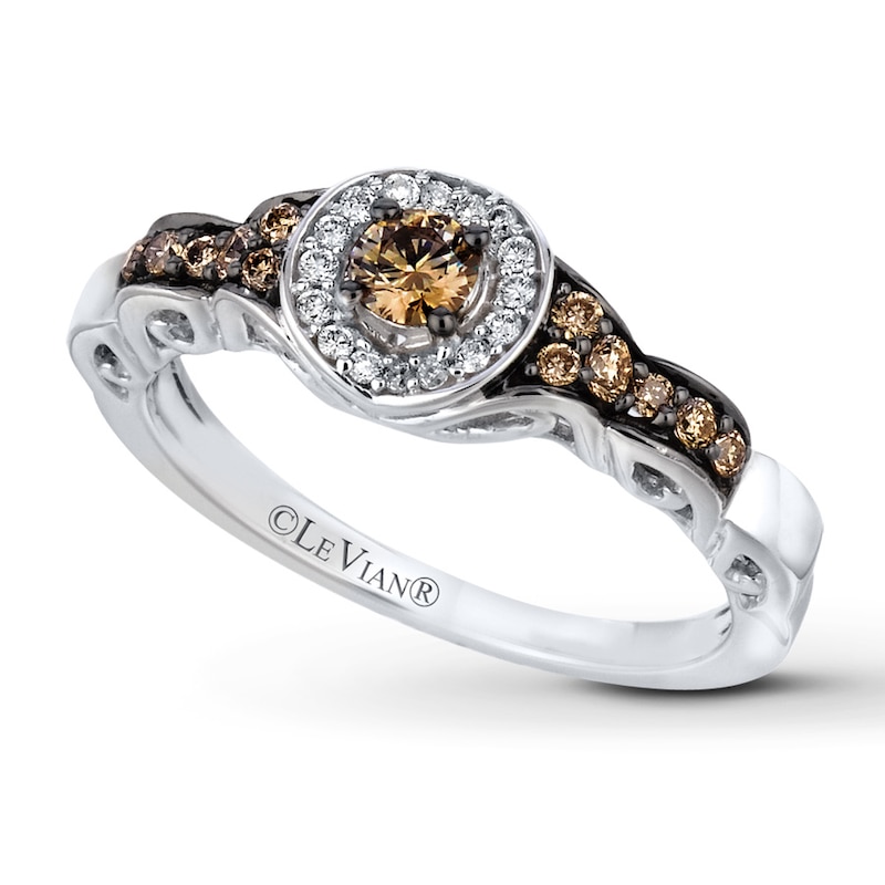 Previously Owned Le Vian Chocolate Diamonds 1/3 ct tw Round-cut Ring 14K Vanilla Gold