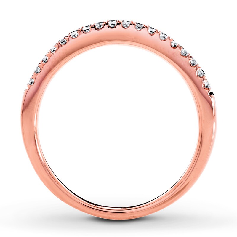 Main Image 2 of Previously Owned Diamond Wedding Band 1/5 ct tw Round-cut 14K Rose Gold - Size 11