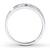 Thumbnail Image 1 of Previously Owned Men's Diamond Wedding Band 1/10 ct tw Round-cut 10K White Gold - Size 14