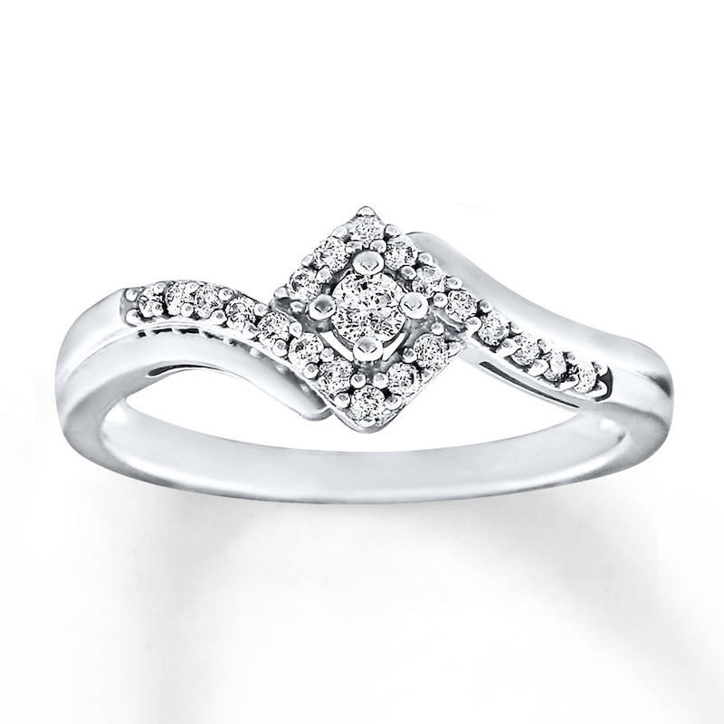 Main Image 1 of Previously Owned Diamond Ring 1/5 ct tw Round-cut Sterling Silver - Size 4