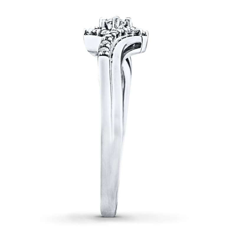 Main Image 3 of Previously Owned Diamond Ring 1/5 ct tw Round-cut Sterling Silver - Size 4