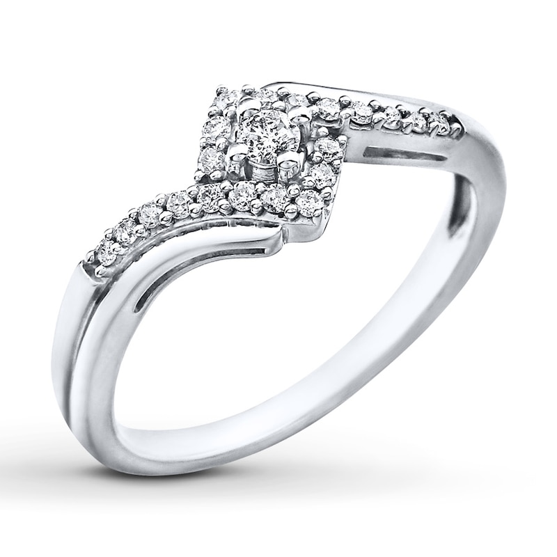 Main Image 4 of Previously Owned Diamond Ring 1/5 ct tw Round-cut Sterling Silver - Size 4