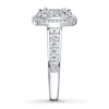 Thumbnail Image 3 of Previously Owned Diamond Engagement Ring 1 ct tw Princess & Round-cut 14K White Gold - Size 8.25