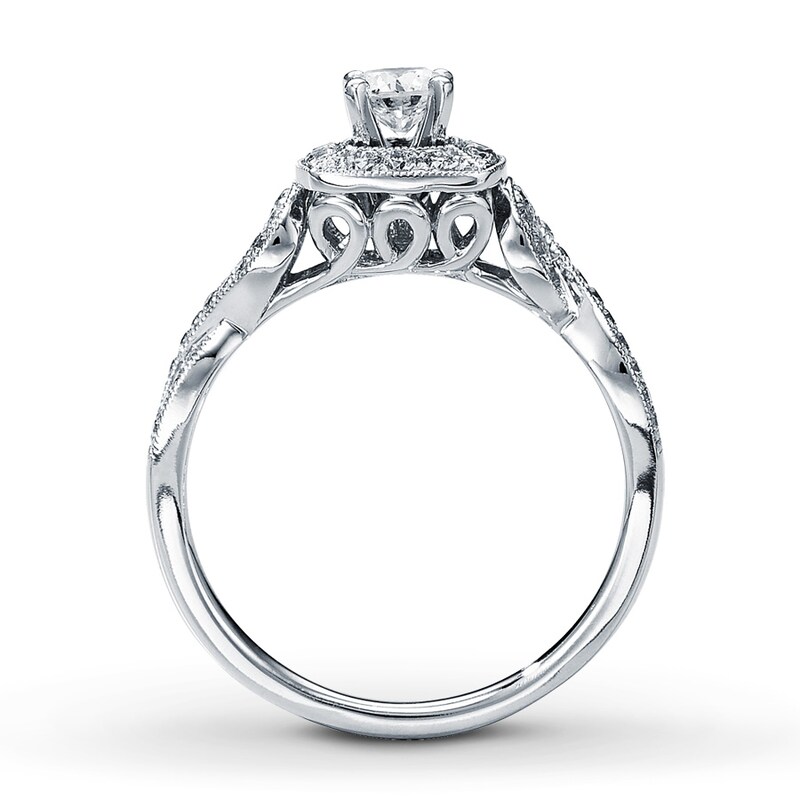 Main Image 2 of Previously Owned Diamond Engagement Ring 5/8 ct tw Round-cut 14K White Gold Size 9.25