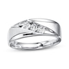 Previously Owned Men's Wedding Band 3/8 ct tw Round-cut Diamonds 10K White Gold