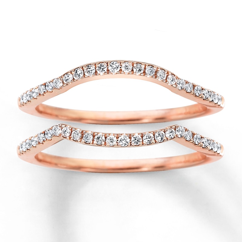 Main Image 1 of Previously Owned Diamond Wedding Bands 1/4 ct tw Round-cut 14K Rose Gold - Size 10