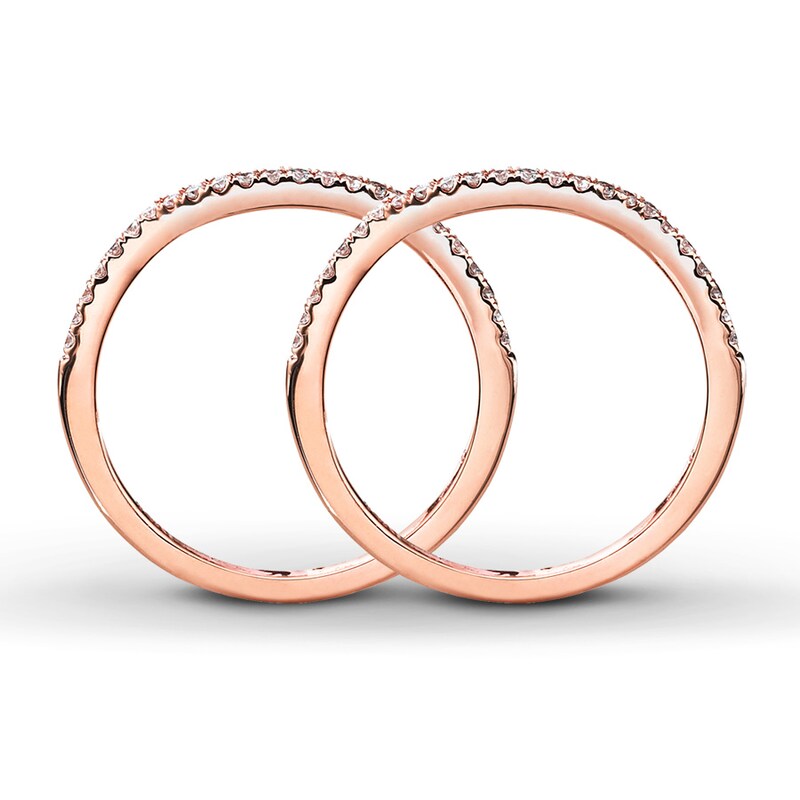Main Image 2 of Previously Owned Diamond Wedding Bands 1/4 ct tw Round-cut 14K Rose Gold - Size 10