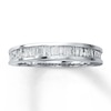 Thumbnail Image 1 of Previously Owned Diamond Anniversary Band 1/2 ct tw Baguette-cut 14K White Gold Size 12.25