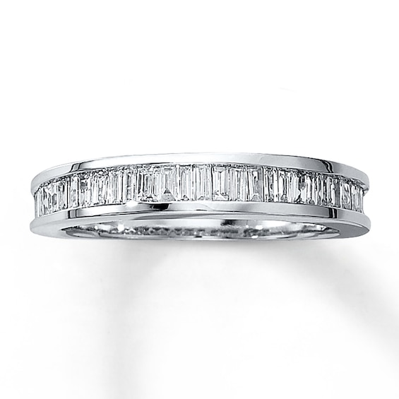 Previously Owned Diamond Anniversary Band 1/2 ct tw Baguette-cut 14K White Gold Size 12.25