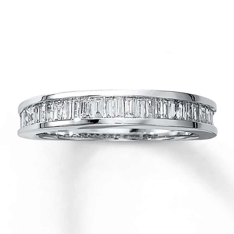 Previously Owned Diamond Anniversary Band 1/2 ct tw Baguette-cut 14K White Gold