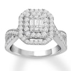 Thumbnail Image 0 of Previously Owned Diamond Engagement Ring 1 ct tw Baguette & Round-cut 14K White Gold - Size 8.5