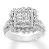 Previously Owned Diamond Engagement Ring 1-1/2 ct tw Princess & Round-cut 14K Gold