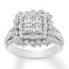 Thumbnail Image 1 of Previously Owned Diamond Engagement Ring 1-1/2 ct tw Princess & Round-cut 14K Gold - Size 9