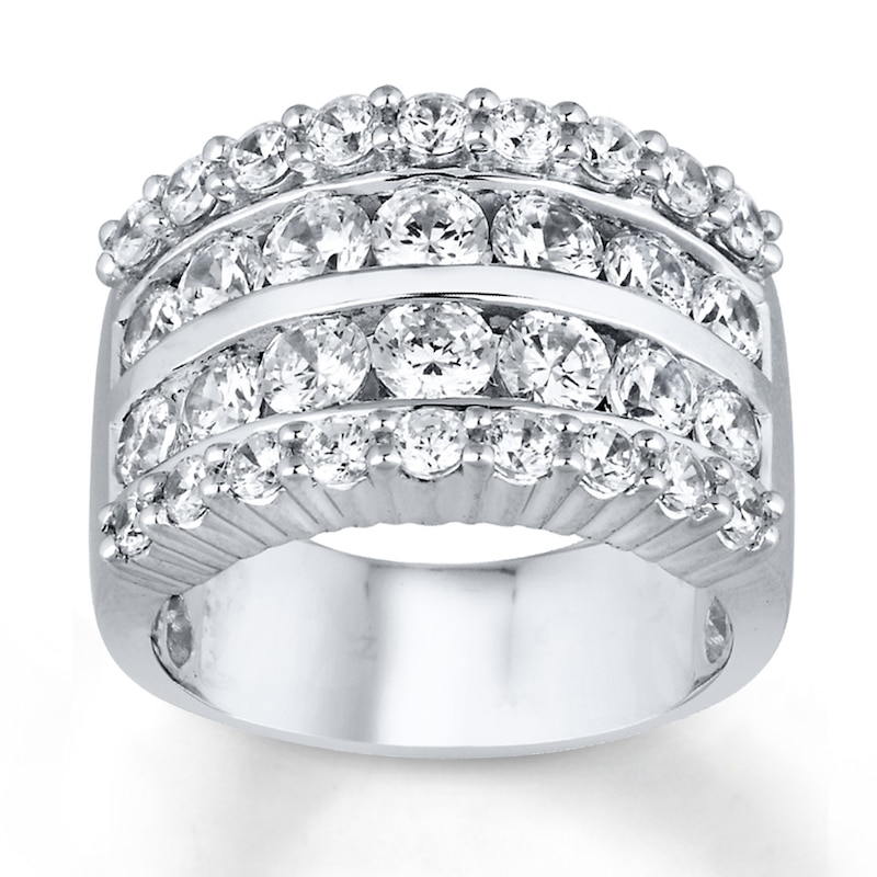Previously Owned Diamond Anniversary Ring 3 ct tw Round-cut 14K White Gold