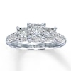 Thumbnail Image 1 of Previously Owned Diamond Engagement Ring 1 ct tw Princess & Round-cut 14K White Gold - Size 8