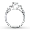 Thumbnail Image 2 of Previously Owned Diamond Engagement Ring 1 ct tw Princess & Round-cut 14K White Gold - Size 8