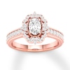 Thumbnail Image 0 of Previously Owned Diamond Engagement Ring 7/8 ct tw Oval & Round-cut 14K Rose Gold