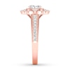 Thumbnail Image 3 of Previously Owned Diamond Engagement Ring 7/8 ct tw Oval & Round-cut 14K Rose Gold Size 11.75