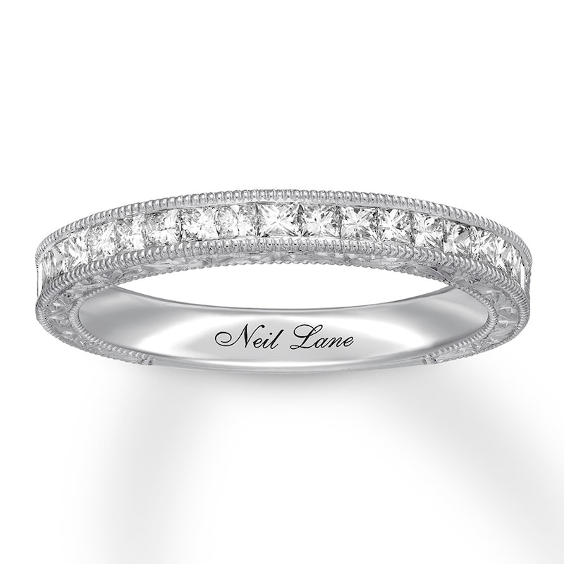 Main Image 1 of Previously Owned Neil Lane Wedding Band 5/8 ct tw Princess-cut Diamonds 14K White Gold Size 5.25