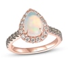 Previously Owned Le Vian Opal Ring 3/4 ct tw Round-cut Diamonds Pear-shaped 14K Strawberry Gold