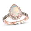 Thumbnail Image 1 of Previously Owned Le Vian Opal Ring 3/4 ct tw Round-cut Diamonds Pear-shaped 14K Strawberry Gold - Size 9