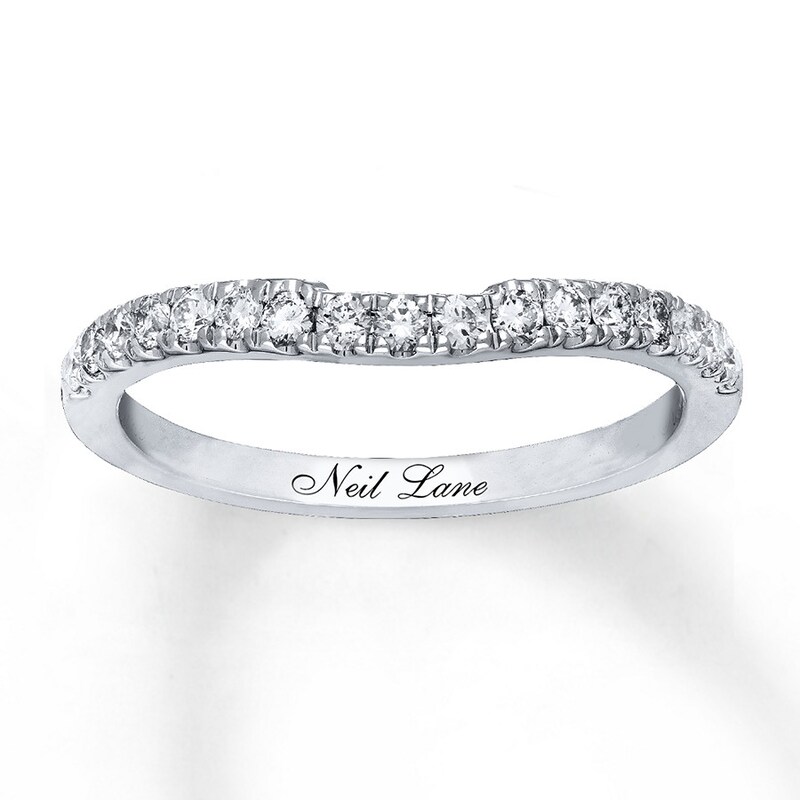 Main Image 1 of Previously Owned Neil Lane Wedding Band 1/3 ct tw Round-cut Diamonds 14K White Gold - Size 8.75