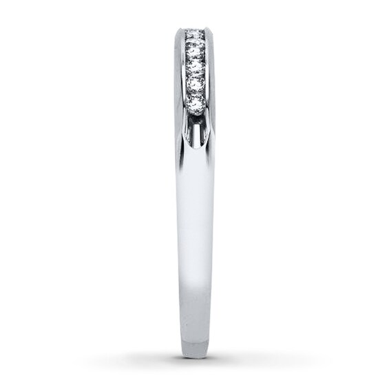 Thumbnail Image 3 of Previously Owned Diamond Anniversary Ring 1/8 ct tw Round-cut 10K White Gold Size 8.25