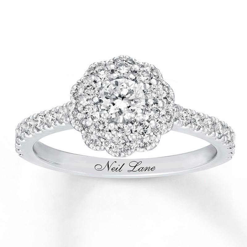 Previously Owned Neil Lane Engagement Ring 1 ct tw Round-cut Diamonds 14K White Gold - Size 5