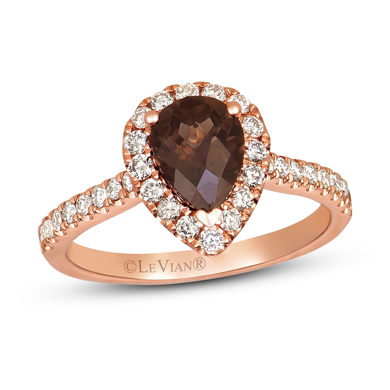 Main Image 1 of Previously Owned Le Vian Chocolate Quartz Ring 1/2 ct tw Nude Diamonds 14K Gold - Size 11.25