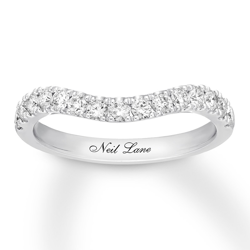 Main Image 1 of Previously Owned Neil Lane Diamond Wedding Band 1/2 ct tw Round-cut 14K White Gold - Size 5