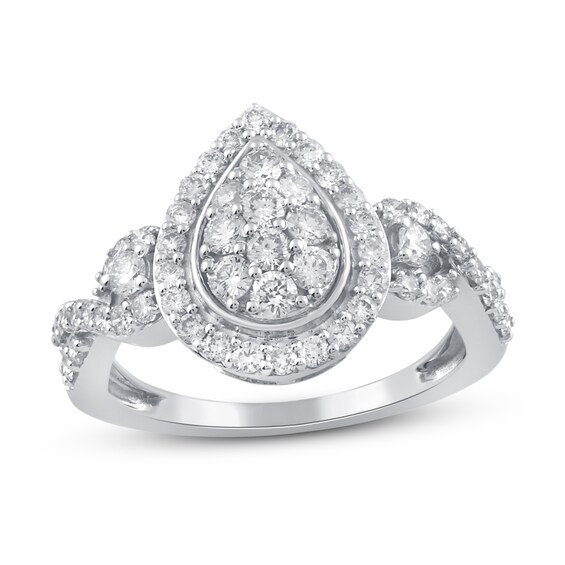Previously Owned Diamond Ring 1 ct tw Round-cut 10K White Gold Size 9