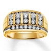 Thumbnail Image 0 of Previously Owned Men's Diamond Wedding Band 1-1/2 ct tw Round-cut 14K Yellow Gold - Size 14