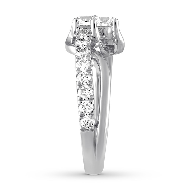 Main Image 2 of Previously Owned Ever Us Two-Stone Diamond Anniversary Ring 1-1/2 ct tw Round-cut 14K White Gold - Size 9.5