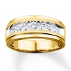 Previously Owned Men's Diamond Wedding Band 1 ct tw Round-cut 10K Yellow Gold