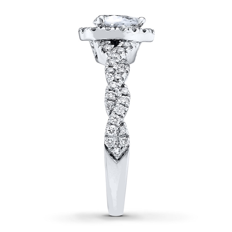 Main Image 3 of Previously Owned Neil Lane Engagement Ring 3/4 ct tw Pear & Round-cut Diamonds 14K White Gold - Size 9.25