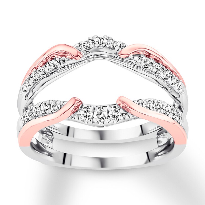 Main Image 1 of Previously Owned Diamond Enhancer Ring 1/3 ct tw Round-cut 14K Two-Tone Gold Size 9.75