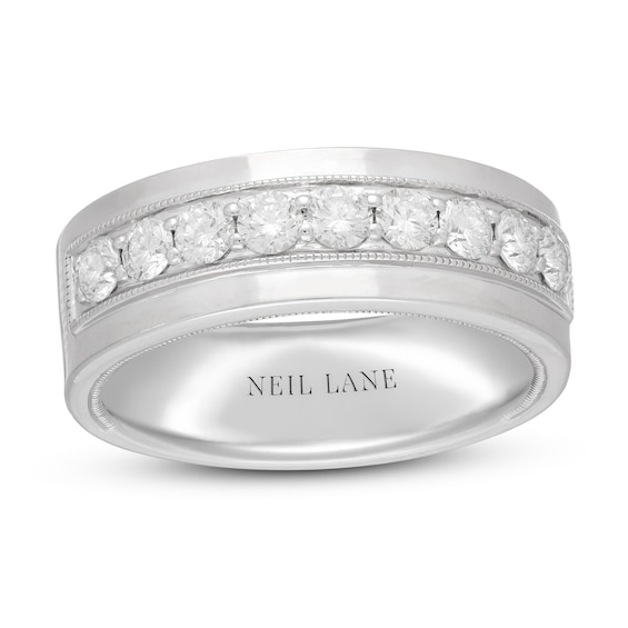 Previously Owned Neil Lane Men's Diamond Wedding Band 1 ct tw Round-cut 14K White Gold Size 15