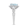 Thumbnail Image 3 of Previously Owned Neil Lane Aquamarine Engagement Ring 3/4 ct tw Round-cut Diamonds 14K Gold - Size 9.5