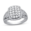 Thumbnail Image 1 of Previously Owned Diamond Fashion Ring 1 ct tw Round & Baguette-cut 10K White Gold - Size 9.75