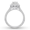 Thumbnail Image 2 of Previously Owned Neil Lane Engagement Ring 1-1/2 ct tw Princess & Round-cut Diamonds 14K White Gold - Size 9.25