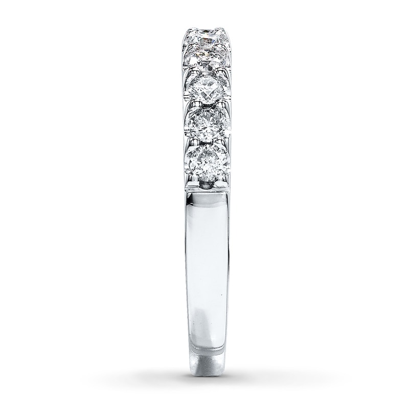Main Image 3 of Previously Owned Wedding Band 1/2 ct tw Round-cut Diamonds 14K White Gold - Size 3.75