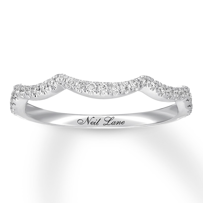 Main Image 1 of Previously Owned Neil Lane Diamond Wedding Band 1/6 ct tw Round-cut 14K White Gold - Size 4